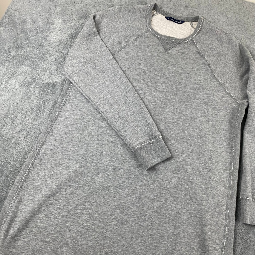 Abercrombie & Fitch Women XLT Sweatshirt Dress Gray Raw Edge Raglan Sleeve